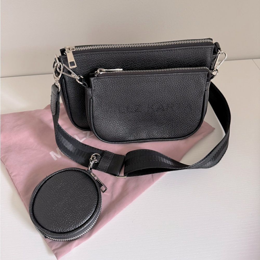 ⭕️ MILLZ KARTA Black Bag Crossbody 100% Leather